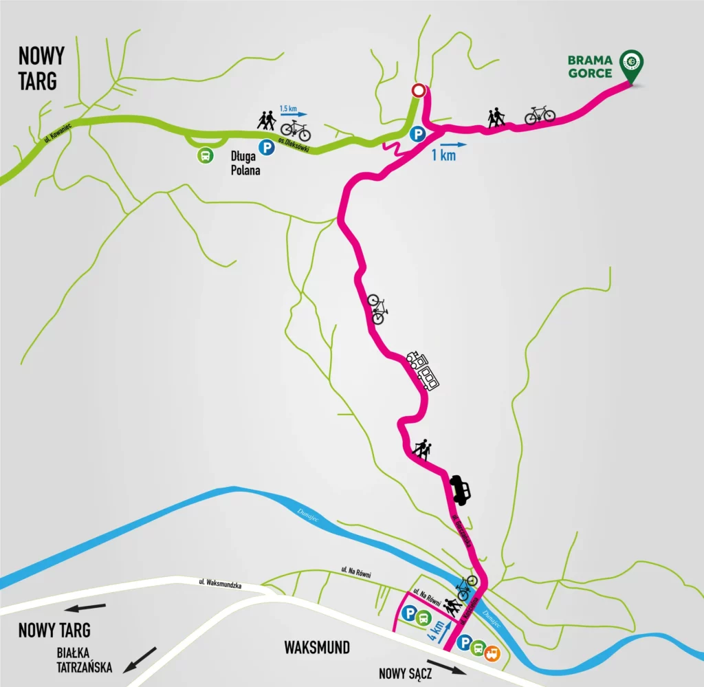 Brama w Gorce - mapa. Źródło: oficjalna strona Bramy w Gorce.